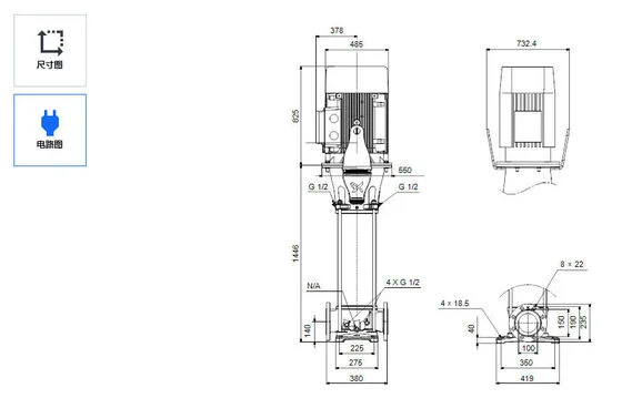 Grundfos CR 95-8-2 Air Conditioning Heating Circulation Pipeline Pump Vertical Multistage Centrifugal Pump - 5