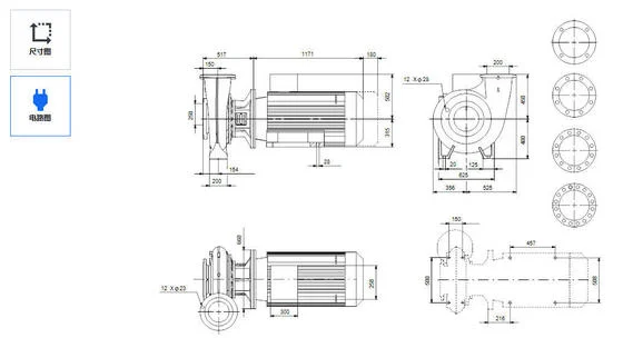 Grundfos NBG 250-200-450/455 Non Self Priming Single Stage Volute Centrifugal Water High Flow Volute Casing Pump